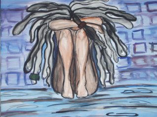 This Cold Hard Floor: II, watercolour and ink painting by Diedré M. Blake, 2006